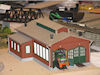 Download the .stl file and 3D Print your own  Two Stall Engine House HO scale model for your model train set.